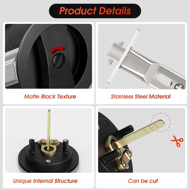 SANGRENSHEN Sliding Door Lock Pocket Door Indicator Lock Flush Handles