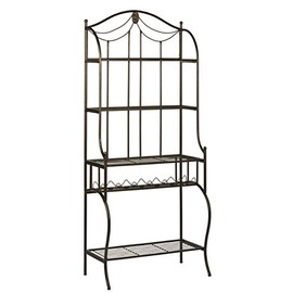 Hillsdale Camelot Baker's Rack, Black with gold highlights