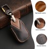 OLLEN Genuine Leather Key Fob Cover, Fit for Honda Civic