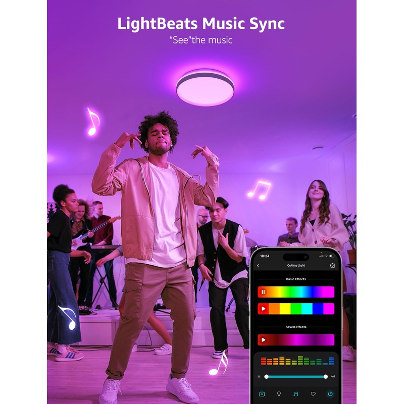 Lepro T1 AI Smart Ceiling Light 24W, Music Sync, Voice