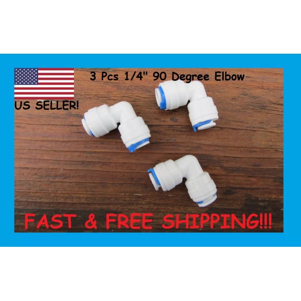 Unbranded 3 Pcs 1/4" 90 Degree Elbow for Reverse Osmosis
