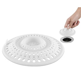 Meadow Lane Self-Sealing Hair Catcher for Multiple Drain Sizes, White (1 Pack)