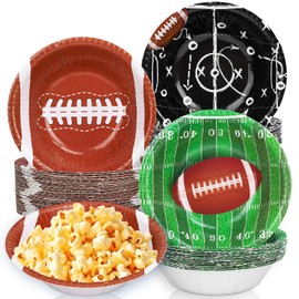 120Pcs Football Paper Bowls Sports Ball Court Party Snack Bowl Disposable Serving Bowls for Sports Game Day Events Household Party Supplies Decor