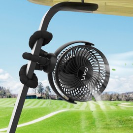 Lovegoo Rechargeable Golf Cart Fan, 10000mAh Battery 55H Max Runtime, Clip on Fan with Flexible Tripod, 360°Adjustable 3 Speeds & Timer, USB-C Charging, Compatible with EZGO Club Car Yamaha