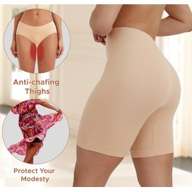 INNERSY Anti Chafing Shorts Women Under Dresses Chub Rub Pants Ladies Underskirt Shorts 3 Pack (X-Small, Black/Beige/White)