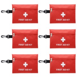 Faylapa 6Pcs Empty First Aid Bag, 7.8x5.5 inches Travel Empty First Aid Storage Bag for Travel, Home, Office, Vehicle, Camping, Hiking, Outdoors (Bag Only)