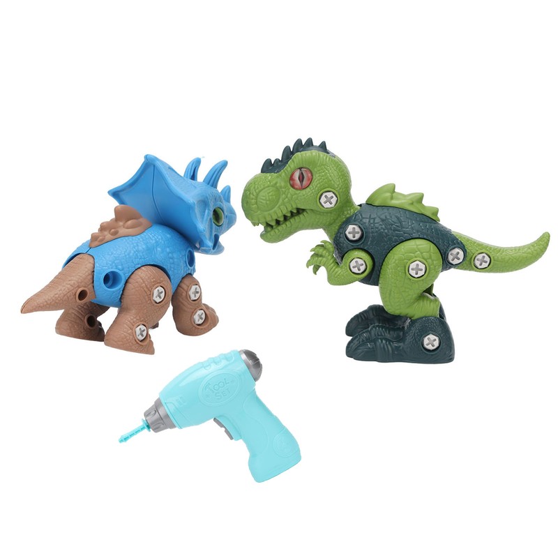 2 Sets Dinosaur Assemble Toy Develop Hand On Ability Educational
