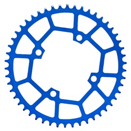 YBEKI 30T 32T 34T 36T 38T 40T 42T 44T 46T 48T 50T 52T Chainring 104BCD Round Oval Narrow Wide Single Bike Chainring for 8 9 10 11 Speed Mountain Bike Road Bike MTB BMX (blue round, 50T)