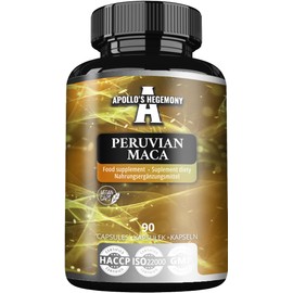 Peruvian Maca 10:1 Extract - 500 mg per Capsule - 90 Vegan Capsules - 3 Month Supply - Supports Vitality and Endurance - by Apollo's Hegemony