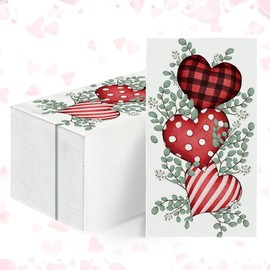 Horaldaily - Servilletas decorativas de papel desechables de 100 San Valentín, para fiestas, almuerzos, cenas, cocinas y baño
