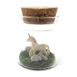 Mini Unicorn Desk Pet White with Adoption Certificate Novelty Desk Decor