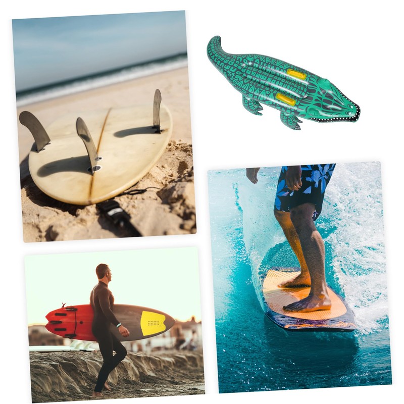 BESPORTBLE Inflatable Alligator Pool Float Versatile Surfboard Fun Quick Inflation