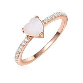 Glanzstücke München Women's Ring 925 Sterling Silver with Moonstone (Synthetic), Silver