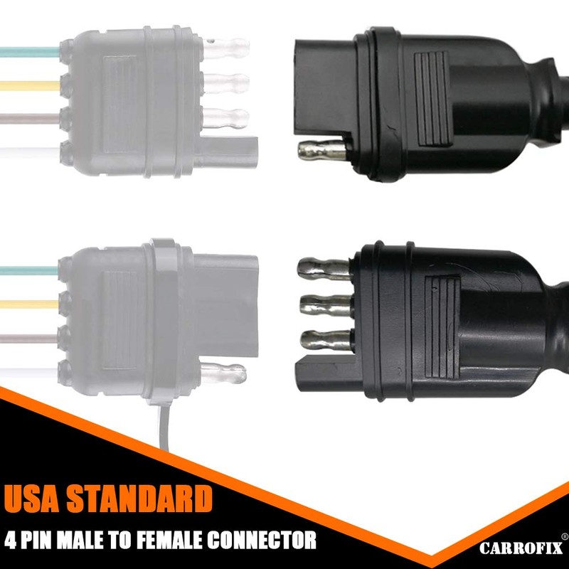 CARROFIX 4 vías de extensión de cable plano para remolque