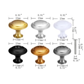 Yesmin 4 Piece Cabinet Door Knobs,Cupboard Drawer Door Knob for Kitchen Furniture Cabinet Knob with Screws-Gun Grey(Small)
