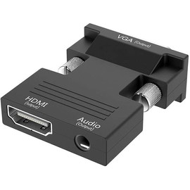 HDMI to VGA Adapter with 3.5mm Audio Cable, 1080P 60Hz HDMI to VGA Converter, HDMI Female to VGA Male Compatible Adapter for Laptop Computer (HDMI) to TV Projector Monitor (VGA)