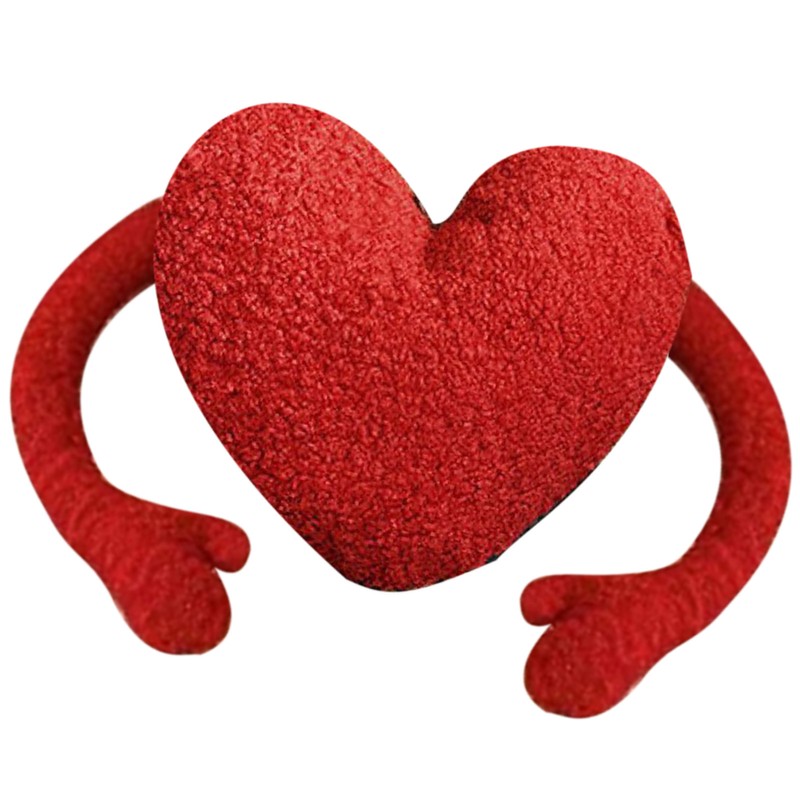 Red Heart Pillow Cartoon Plush Soft Comfortable Heart Shaped Pillow
