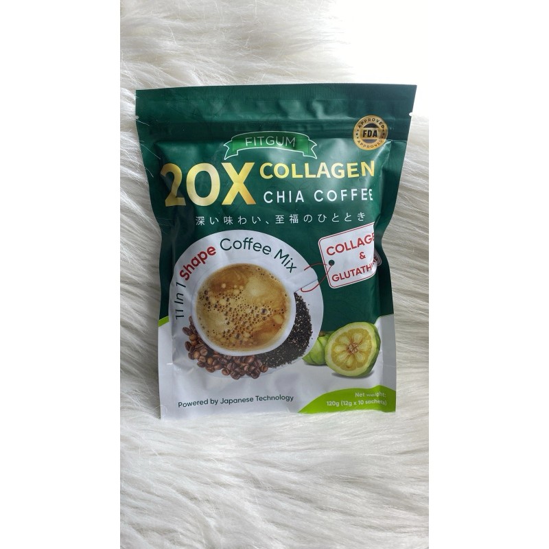 FIT GUM 2 PACK/ FITGUM 20X Collagen Chia Coffee -