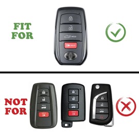 TANDRIVE Key Fob Cover for Toyota 2026 2025 2024 Tacoma and 2026-2022 Tundra, 4-Button, Silicone, 2-Pack, Black and Red
