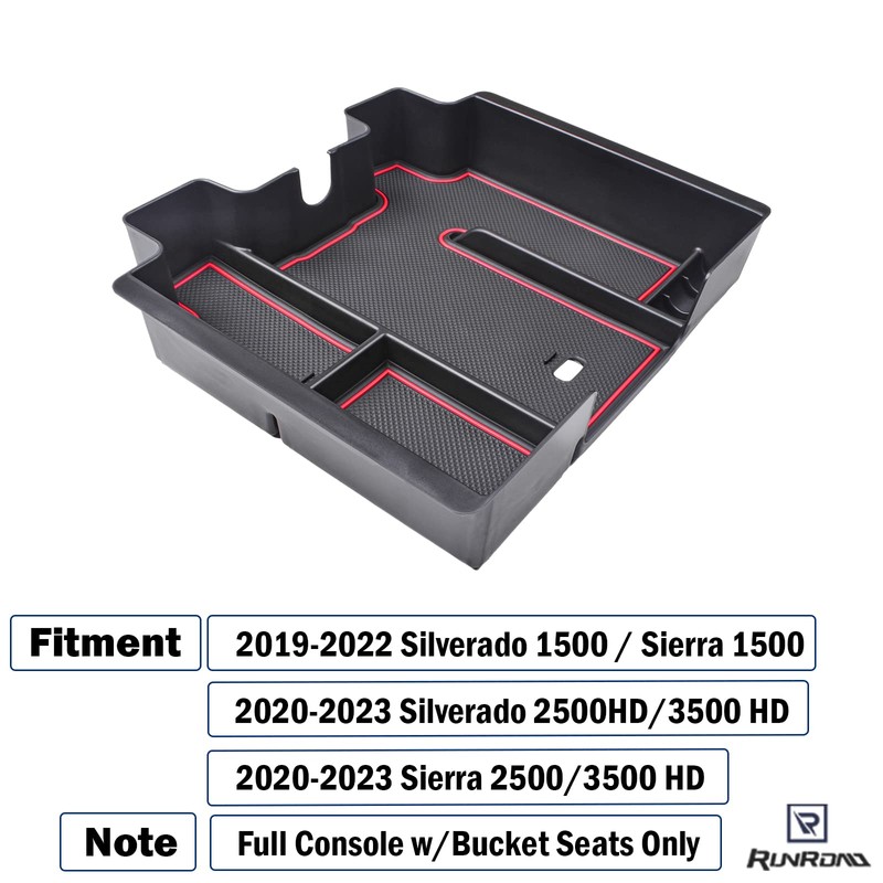 RUNROAD Center Console Organizer Tray Compatible with 2019-2022 Chevy Silverado