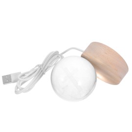 Levemolo Crystal Ball Night Light: Pattern Crystal Ball with Wood Stand - LED Sphere Lamp for Bedrooms & Offices Relaxing Ambiance
