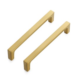 Ravinte 15 Pack Solid 5 Inch Kitchen Square Cabinet Handles Brushed Brass Drawer Pulls Kitchen Cabinet Hardware Handles