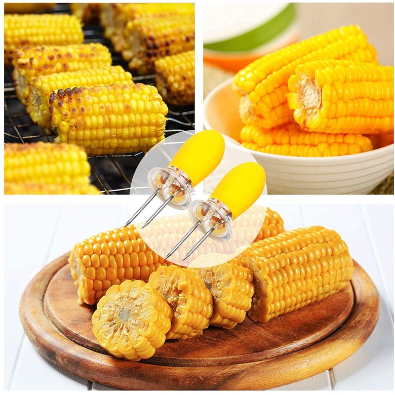 Corn Holders, AUGSUN 10Pcs/5 Pairs Corn Cob Holders Stainless Steel