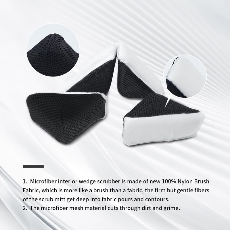 ANTSHINY Car Interior Cleaning Scrub Sponge Scrub Ninja Wedge Scrubber