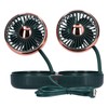 Car Fan 360° Rotatable 3 Speed DualHead USB Powered Mini