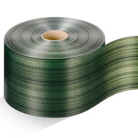 Syhood Outdoor Ribbon Poly Satin Ribbon Floral Craft Decoration Aspidistra Leaf Riband Easter Holiday Outdoor Decorating(4 Inch X 200 Yards,Dark Green)