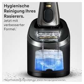 Braun 3-in-1 ShaverCare Cleaning Cartridges, Shaving Head Cleaner, Pack of 6 | Original cartridges for cleaning stations, cleans razors 10x better than water, removes hair and skin particles