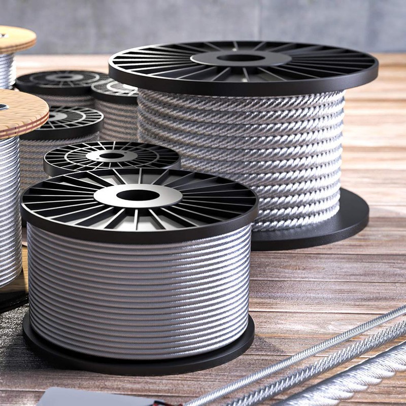 20m Stainless Steel Wire Rope Cable 2mm Cordage Strand: 7x7
