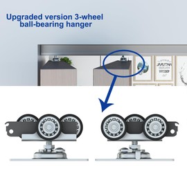 JUBEST 24“ Bifold Door Hardware, Folding Door Hardware Sliding Barn Door Hardwares for 2 Doors (12" Each), Top Mounted Bifold Door Hardware Kit for Bedroom, Bathroom, Closet