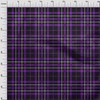 oneOone Polyester Spandex Purple Fabric Tartan Dress Material Fabric Print
