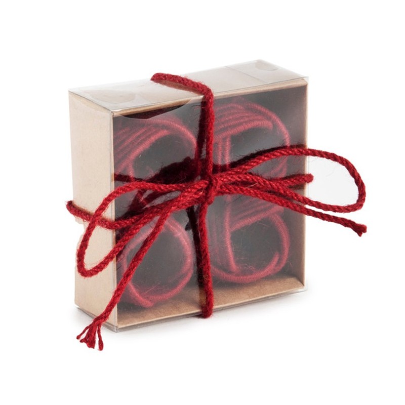 Set of 4 Classic Braided Jute Burlap Napkin Rings, Various