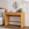 40 Inch Small Desk with Fluted Drawer, Farmhouse Wooden Computer