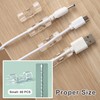 Keeshibao 60 Pack Adhesive Cable Clips Clear,6mm Wire Holders for