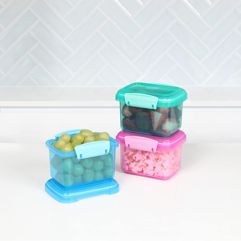 Sistema 3-Piece Food Storage Containers with Lids for Lunch, Meal
