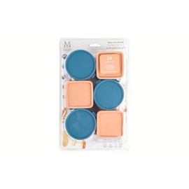 Core Kitchen Mini Condiment & Sauce Containers - Set of 12 - Blue and Peach
