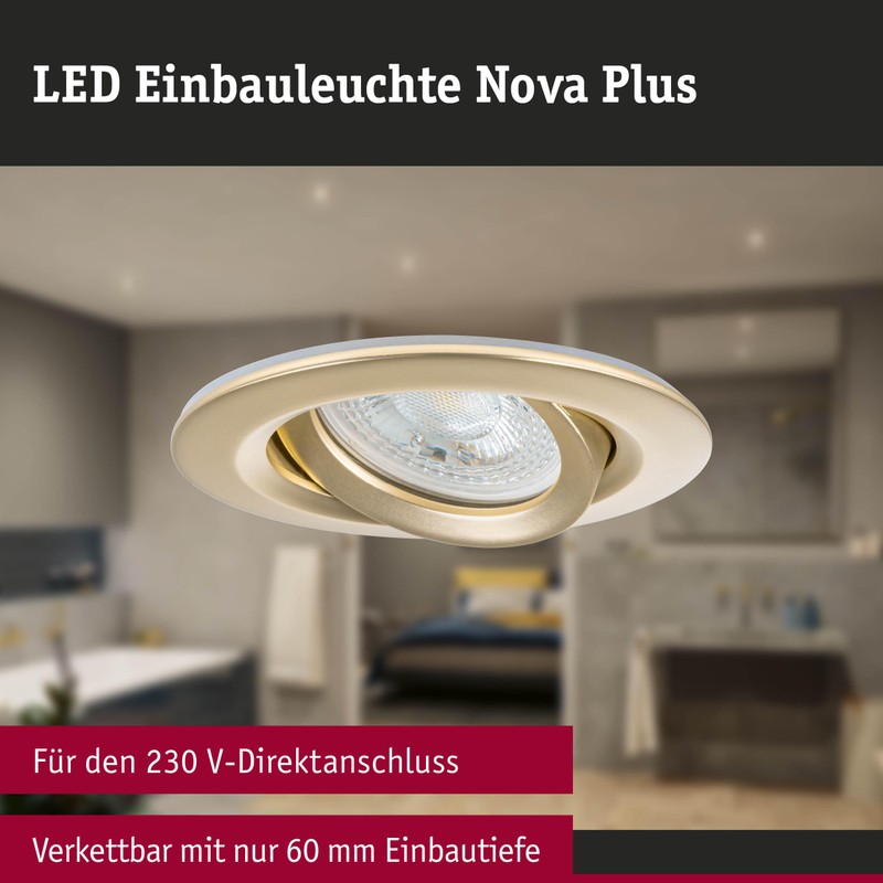 Paulmann Nova Plus 92403 Recessed Light IP65 Round 93 mm