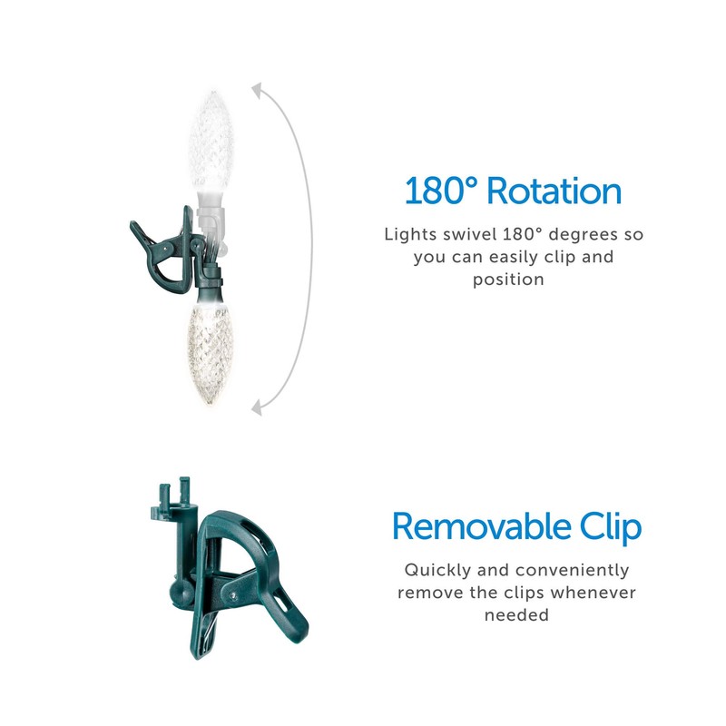 NOMA C9 Replacement Quick Clips™ | Spring-Loaded Outdoor String Light