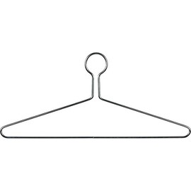 Chrome Metal Anti-Theft Closed Loop Suit Hanger in 17" Length X 3/16" Thick, Box of 50