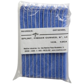 Medline ORT32300L Curved Finger Splints, Large, 6 Inch