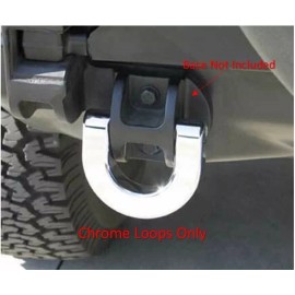 Hummer Parts Club Pro One H2 Hummer Smooth Chrome Billet Rear Tow Loops, Pair.