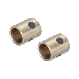 sourcing map Sleeve Bearings 6mm/0.24" Bore,8mm/0.31" OD,12mm/0.47" Height,Wrapped Oilless Bushings Brass Graphite,JDB Oilless Graphite Lubricating Brass Bearing Bushing Sleeve Pack of 2