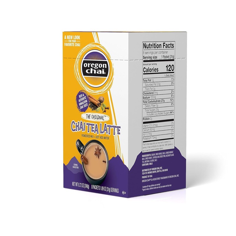 Oregon Chai Original Dry Chai Latte Mix, 8 Count (Pack