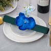 KWQBHW Handmade Orchid Flower Napkin Rings Set of 6 Blue