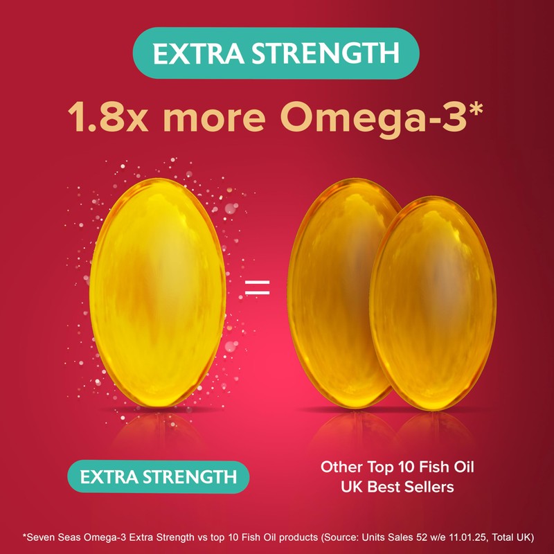Seven Seas Omega-3 Fish Oil, Extra Strength with VIT D,