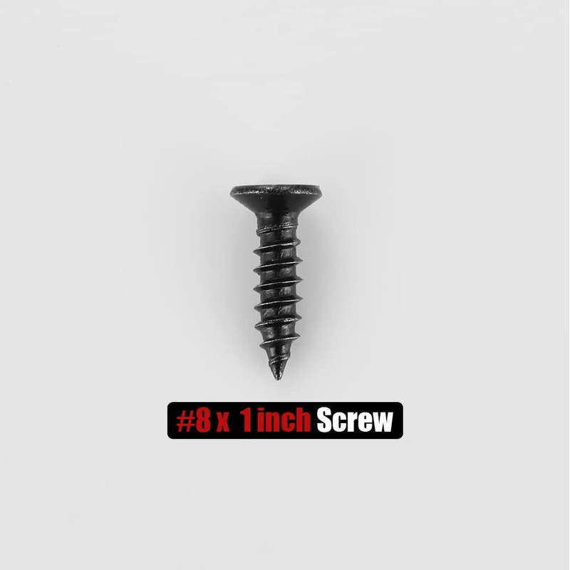 JQK #8 x 1" Black Screw, Flat Head Phillips Wood