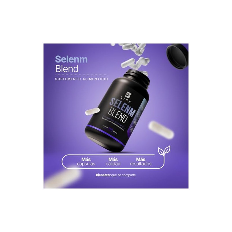 Selenio de 240 Cápsulas. Ingredientes naturales: con Vitamina E para